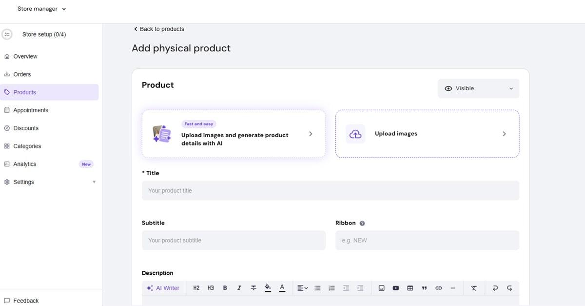 Hostinger's store manager